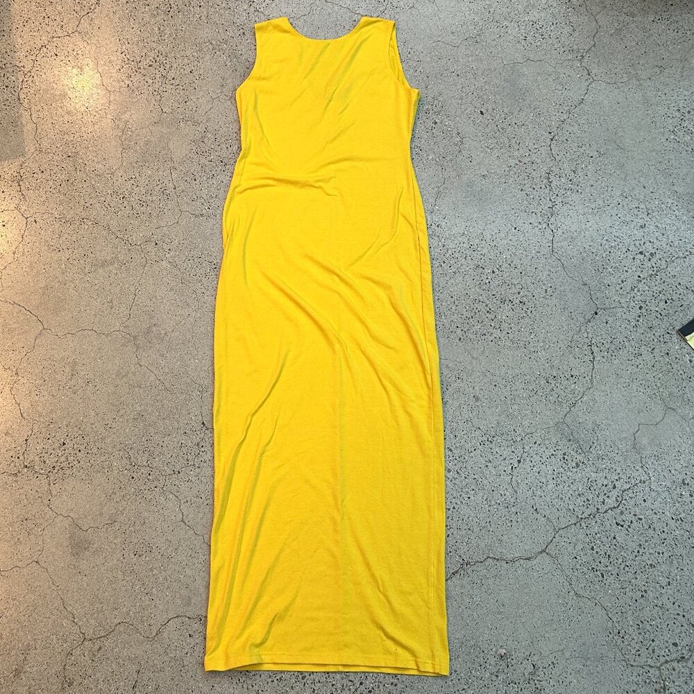 AX Paris Vintage Funky Yellow Maxi Dress SZ 12
